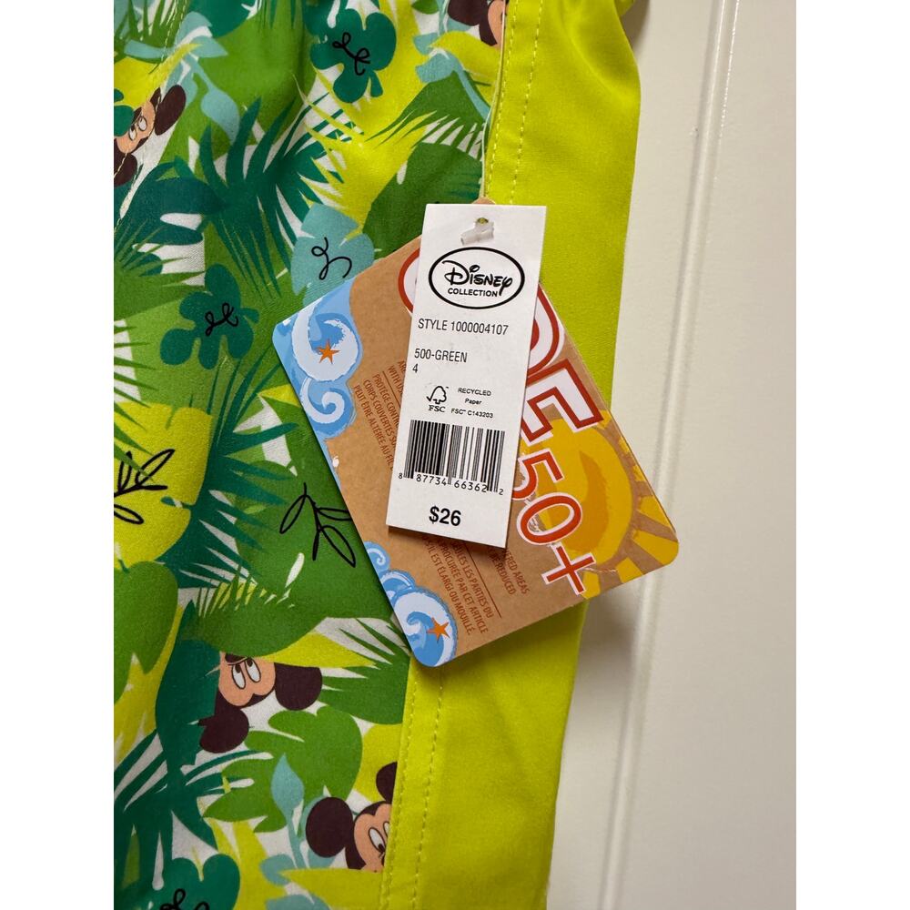 NWT Mikey Mouse Tropical Swim Shorts Trunks Size 4 - Picture 3 of 4